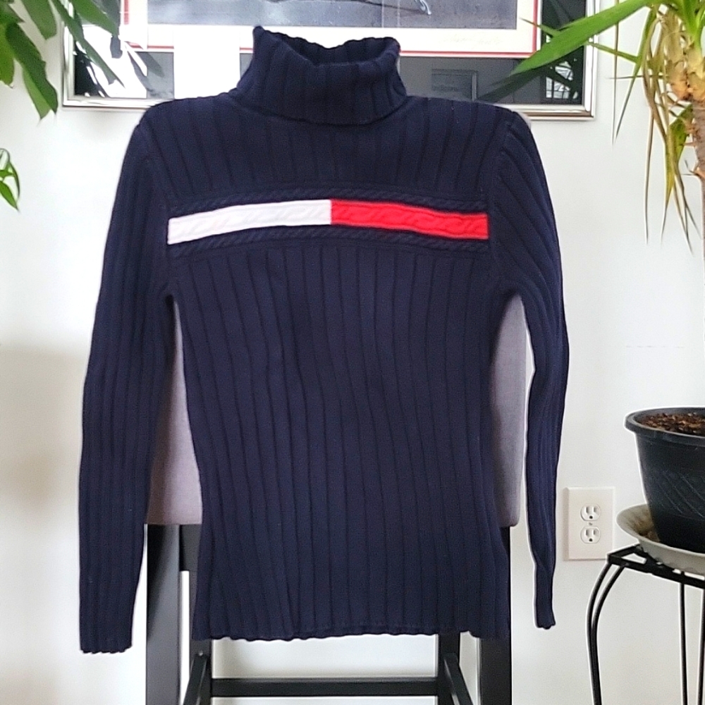 Tommy Hilfiger Turtleneck Sweater, Navy, Medium, EUC